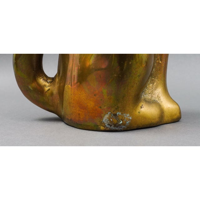 Brass Vintage Mid Century Modern Stylized Siamese Cats Brass Figurine Sculpture Pair For Sale - Image 8 of 9