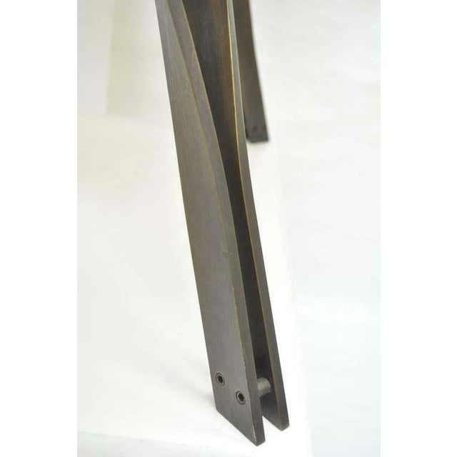 1970s MidCentury Modern Trimark Bronze Sculptural Round Glass Coffee