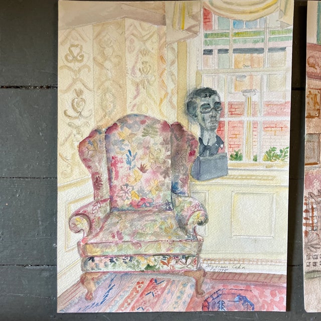 2 original watercolor paintings on paper 9 x 12 both signed unframed