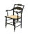 ETHAN ALLEN Hand Decorated Collection Black Hitchcock Arm Chair w. Eagle Design and Rush Seat 14-6110A 33" High 21" Wide...