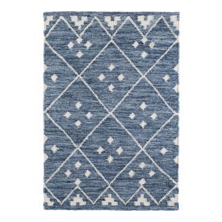 Dash & Albert by Annie Selke Kota Indigo Woven Wool Rug, 6' x 9' For Sale