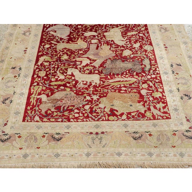 Galerie Shabab Collection Early 20th Century Turkish Kayseri Pictorial Rug For Sale - Image 9 of 10