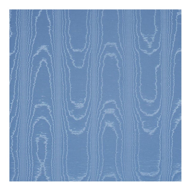 Sample - Schumacher Washington Moiré Fabric In Cobalt For Sale