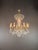 1950s Empire Brass Chandelier Crystal Lustre Ceiling Light For Sale - Image 4 of 12