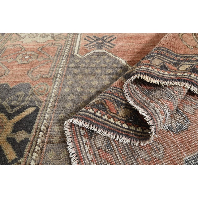 1970s 1970s Vintage Persian Handmade Wool Cotton Red Area Rug For Sale - Image 5 of 11