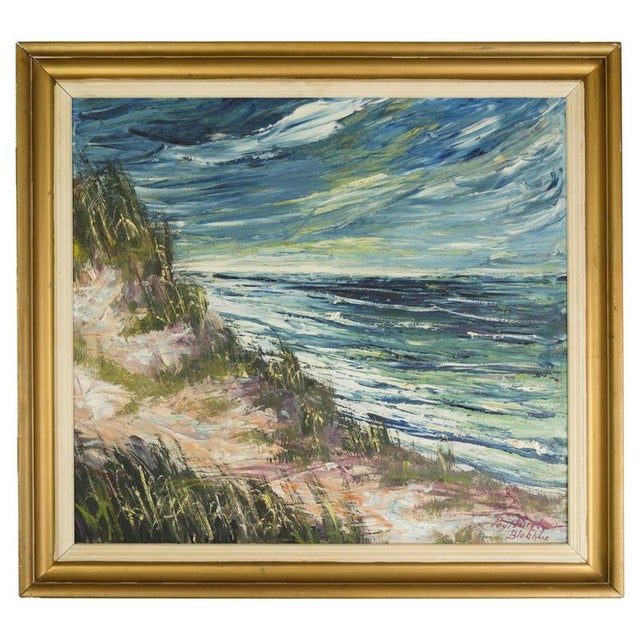 Blue Poul Fureby Blokhus, Landscape, 1920s, Oil on Canvas For Sale - Image 8 of 8