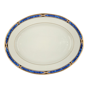 Vintage Lenox Mountain View Fine Bone China Oval Serving Platter With 24k Gold Trim