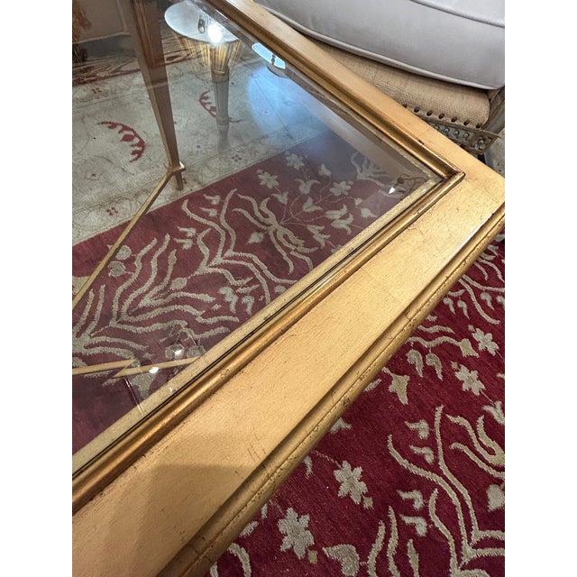 1980s Hickory Chair French Hollywood Regency Gold Rectangular Bristol Coffee Table For Sale - Image 5 of 12