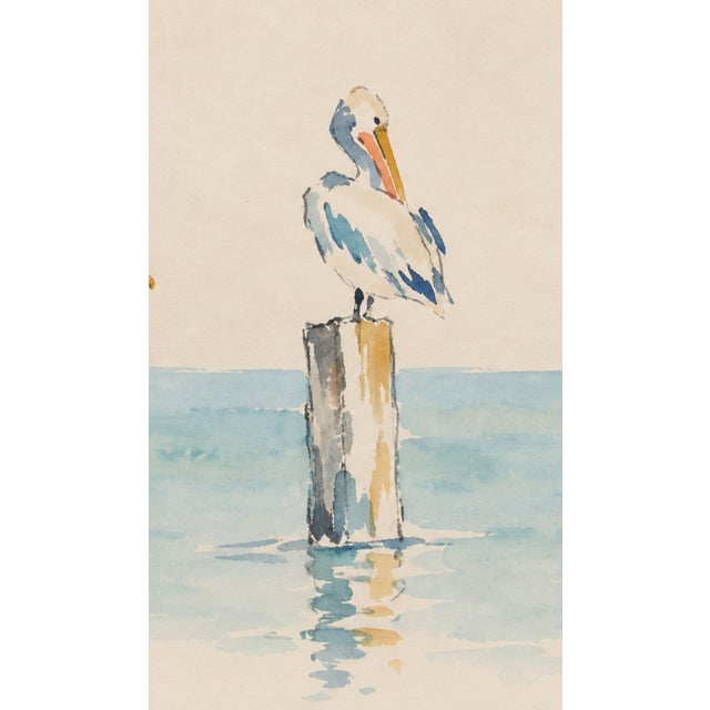 Not Yet Made - Made To Order Coastal Pelican Art Print – Three Pelicans on Harbor Posts, 24" X 16" For Sale - Image 5 of 7