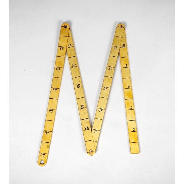 English Antique Late 19th Century Brass Folding Ruler For Sale - Image 3 of 6