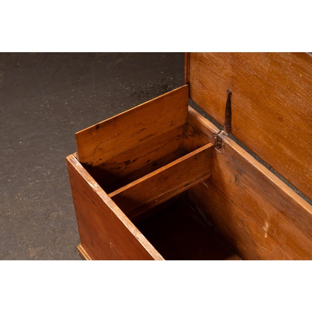 19th Century 19th Century Dovetailed Pine Blanket Chest With Interior Till For Sale - Image 5 of 8