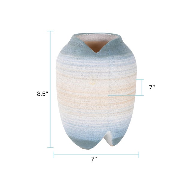 Transitional Drift Tide Footed Vase For Sale - Image 3 of 11