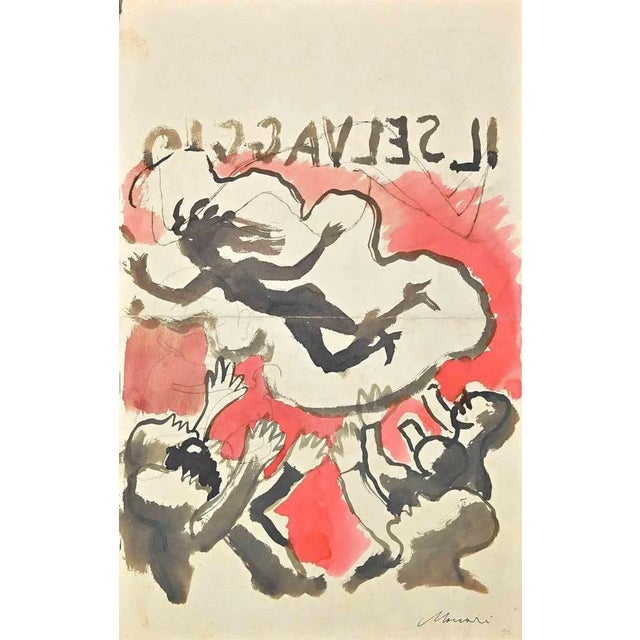 Mino Maccari, Cover for Il Wervage, Original Drawing, 1930s For Sale - Image 3 of 3