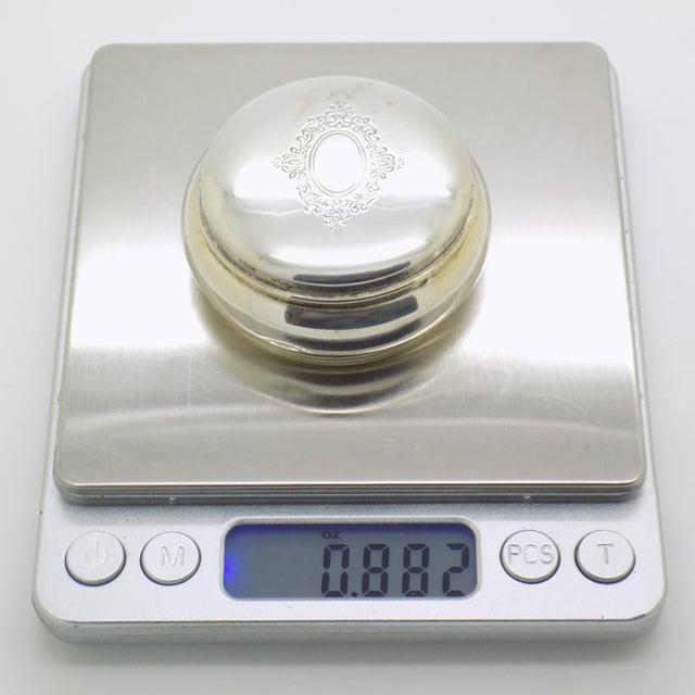 Vintage Italian Handmade Genuine Silver Pill Snuff Trinket Round Chiseled Box For Sale - Image 9 of 10