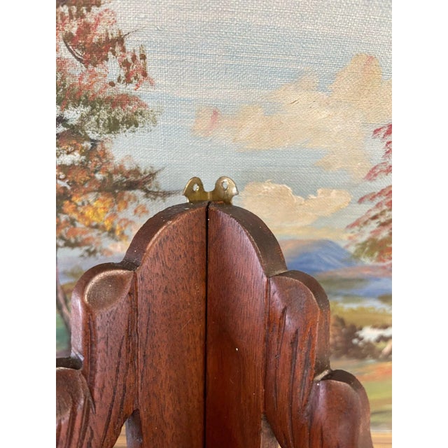 Wood Vintage Ornate Hand Carved Wooden Corner Hanging Shelf With Leaf Motif For Sale - Image 7 of 9