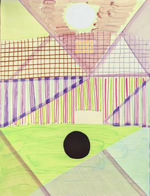 2022 “Untitled (Ppr400)” Contemporary Abstract Colorful Pastel Geometric Painting by Max Manning
