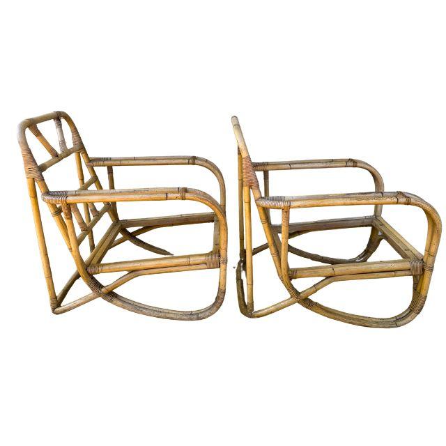 Mid-Century Modern Mid 20th Century Rattan Chairs, White Craft Products, Miami, Florida, Pair (2) For Sale - Image 3 of 18