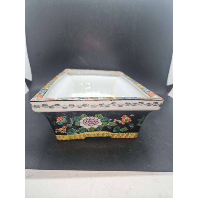 Vintage Japanese Ceramic Rectangular Planter or Bonsai Tray