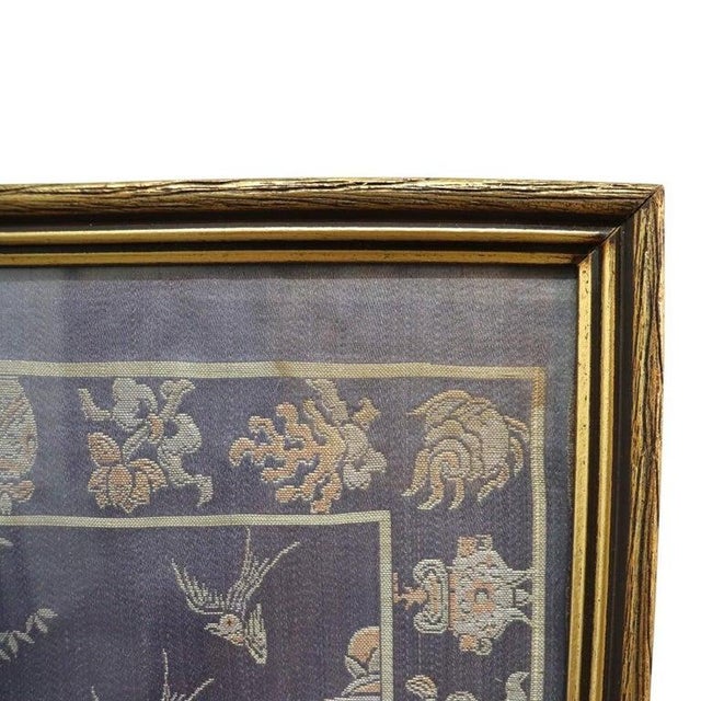 Purple Chinese Intricately Hand Embroidered Genre Scene Framed Silk Panel 20thC For Sale - Image 8 of 10