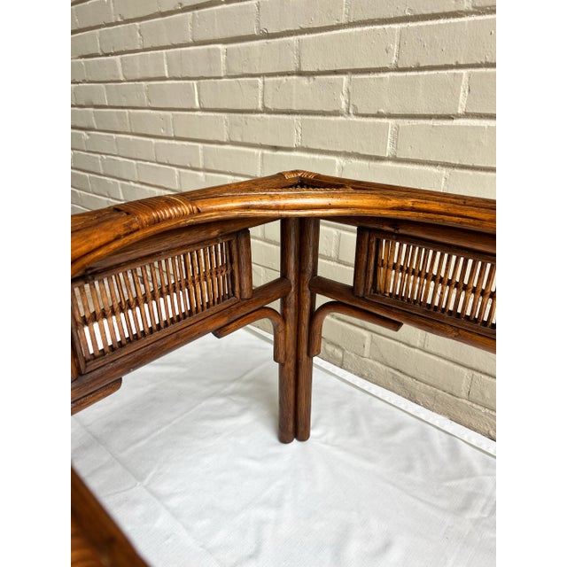 Chestnut Vintage Franco Albini Style Rattan and Split Reed Side Table For Sale - Image 8 of 11
