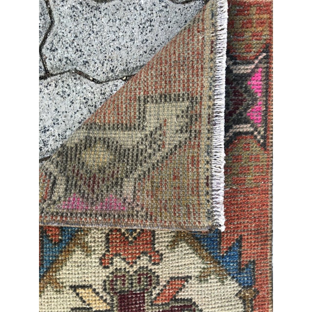 1960s 1960s Vintage Handmade Small Rug For Sale - Image 5 of 6