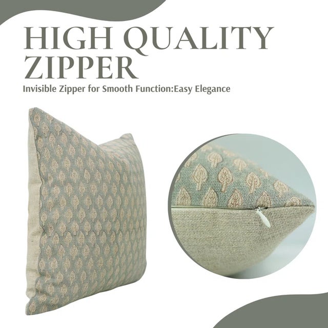 Art Deco Fabdivine Block Printed Cushion Cover 20x20 Inch Thick Linen- For Sale - Image 3 of 5