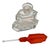 Transparent 1930s Art Deco Karl Palda Style Geometric Crystal Perfume Bottle W/ Coral Red Stopper For Sale - Image 8 of 9