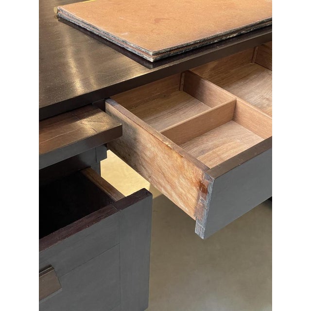 Wood Desk in the style of Pierre Legrain, 1930s For Sale - Image 7 of 14