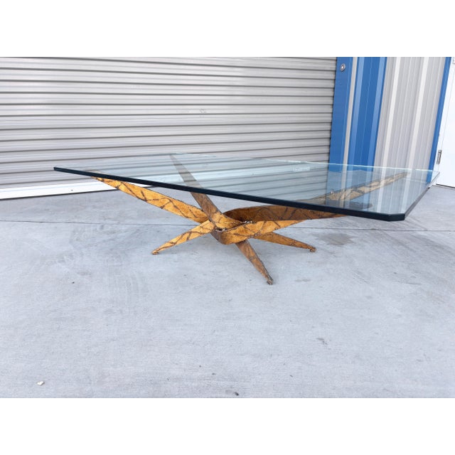 Gold Silas Seandel Mid-Century Sculptural Brass and Glass Coffee Table, 1970s For Sale - Image 8 of 14