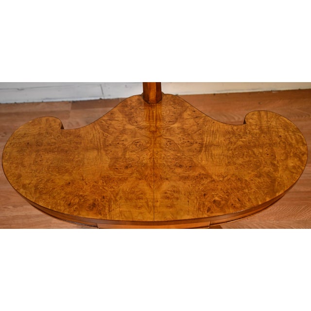 1930 Art Deco Birdseye Maple Lamp and Side Table Combination / Floor Lamp For Sale - Image 4 of 13