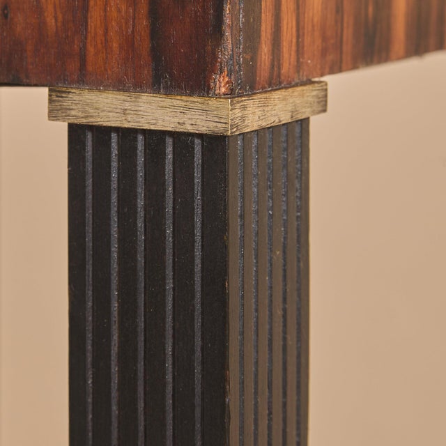 French Art Deco Rosewood Pedestal with Marble Top, 1940s For Sale - Image 9 of 11