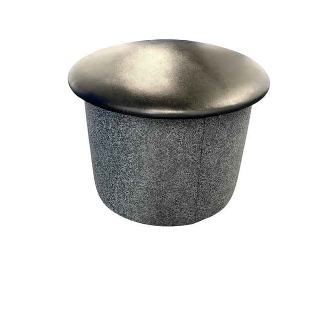 Vintage Modern Upholstered Vinyl Mushroom Stool For Sale - Image 4 of 12