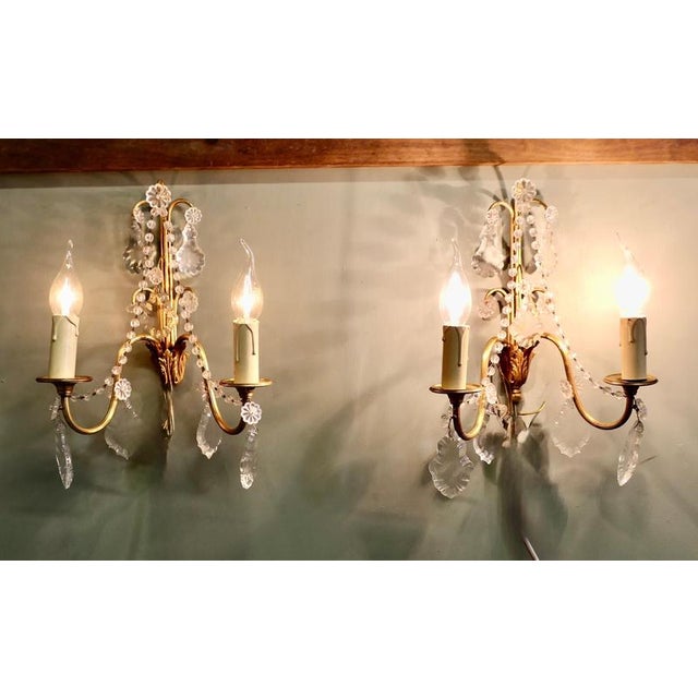 French Wall Chandeliers, 1920, Set of 2 For Sale - Image 3 of 8