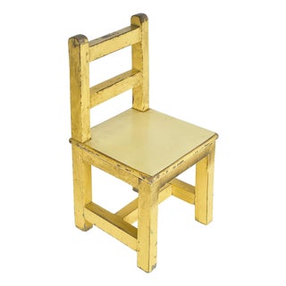 Children's Chair in Patinated Wood For Sale