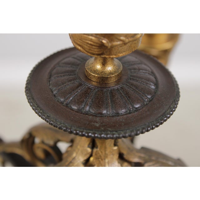 Metal Pair of 19th Century French Empire Bronze Figural Candelabras For Sale - Image 7 of 13
