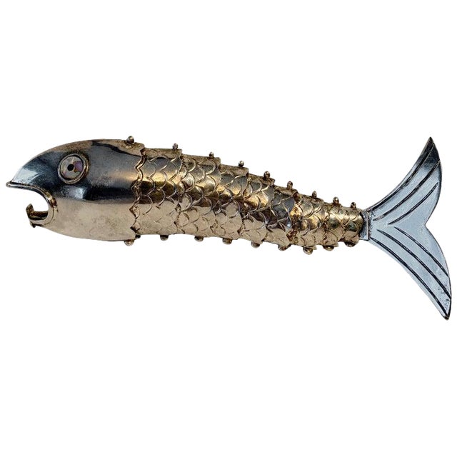 Silver Plate Mexican Articulated Fish Bottle Opener Chairish