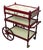 Red and Cream 3-Tier Serving Cart with Drawer, 1950s For Sale
