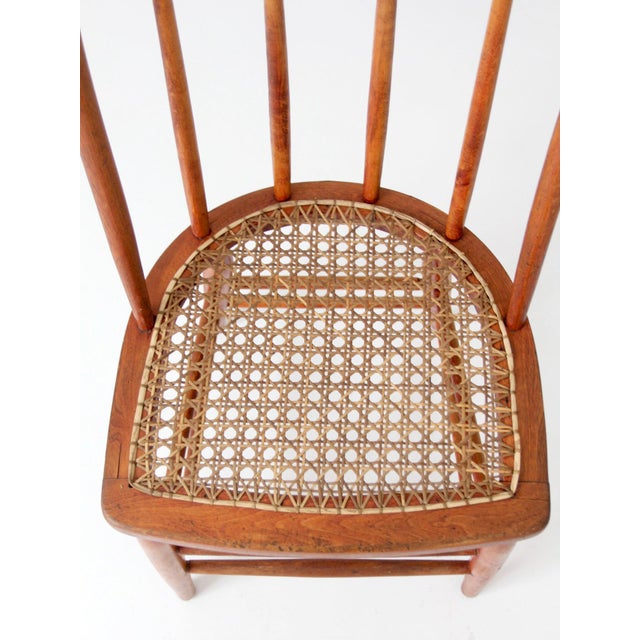 Antique Windsor Style Cane Seat Chair For Sale - Image 6 of 14