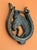 American Vintage Cast Iron Horse Head and Horseshoe Door Knocker For Sale - Image 3 of 6