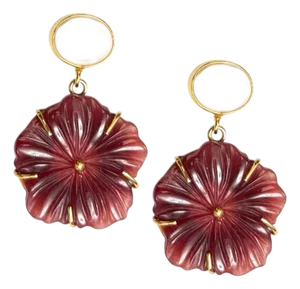 Carved Floral Earring