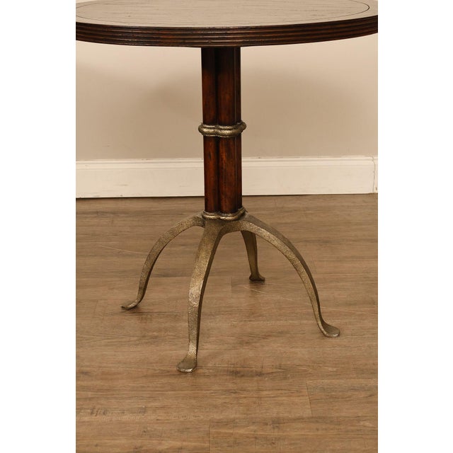 Wood Theodore Alexander 'L'Usine' Round Bistro Accent Table For Sale - Image 7 of 18