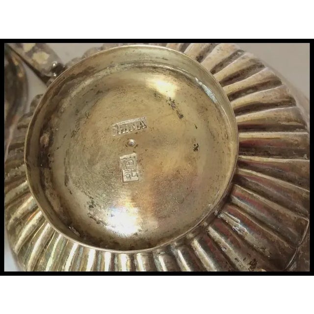 Vintage Chinese Export Sterling Silver Sugar & Creamer With Hallmarks, 88 Grams For Sale - Image 6 of 6