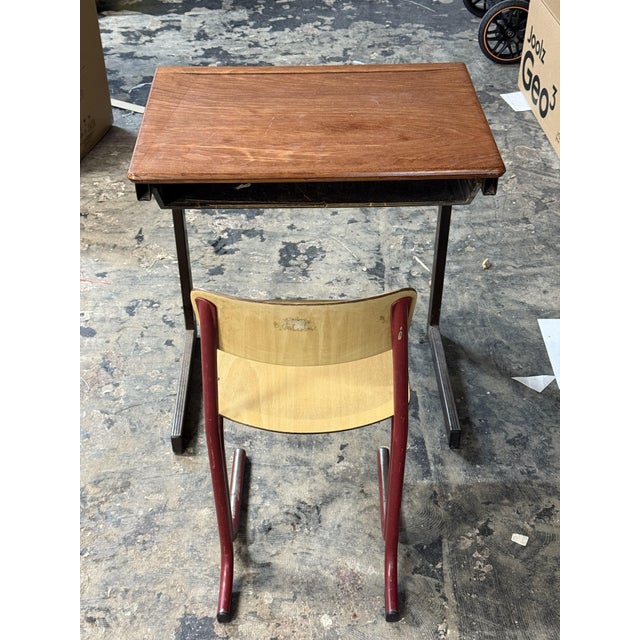 Vintage School Desk with Chair, 1980s, Set of 2 For Sale - Image 6 of 7