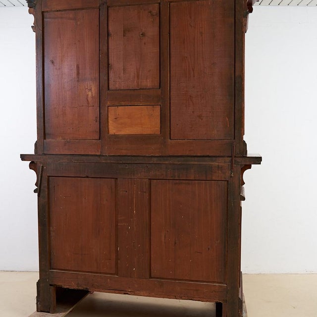 Vintage Wooden Cabinet with Ground Glass For Sale - Image 13 of 16