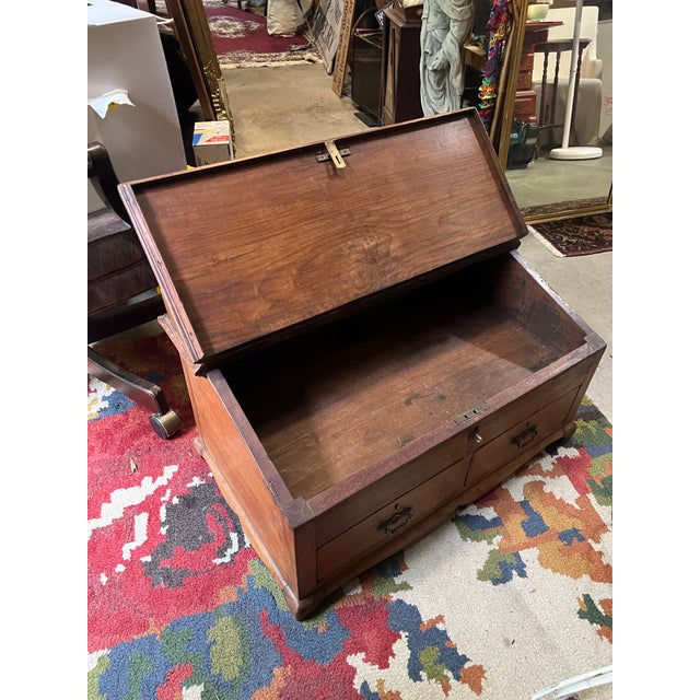 1970s British Colonial Wooden Low Desk For Sale - Image 5 of 8