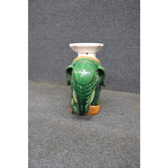 Chinese Green Glazed Ceramic Elephant Garden Stool For Sale In Philadelphia - Image 6 of 10
