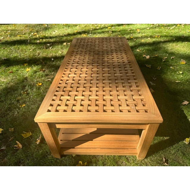 Summer Classics Ocean Teak Lattice Top Coffee Table For Sale - Image 10 of 12