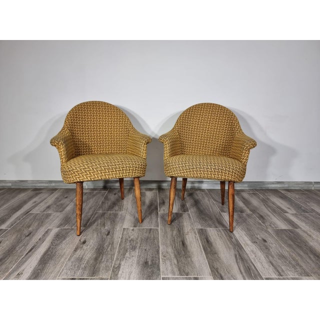 Goldenrod Set of Mid-Century Armchairs For Sale - Image 8 of 10