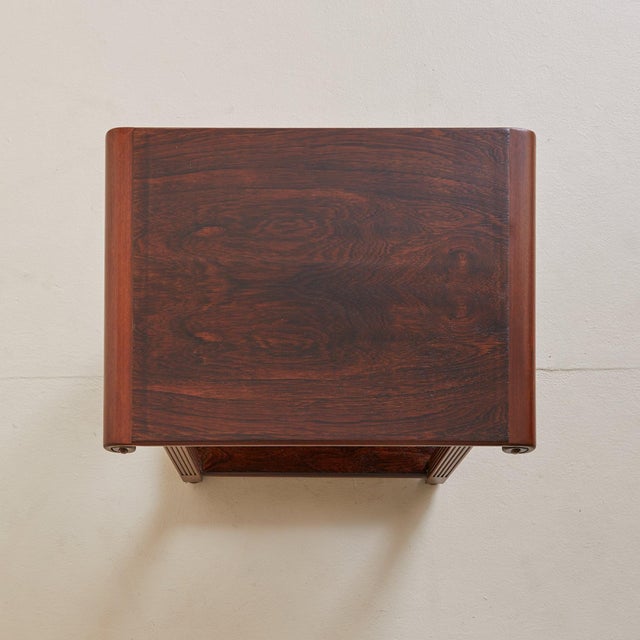 1940s French Eastern Rosewood Side Table with Fluted Legs, 1940s For Sale - Image 5 of 11