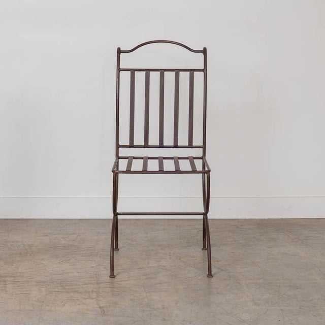 1940s French Iron Dining Chairs, Set of 4 For Sale - Image 4 of 16
